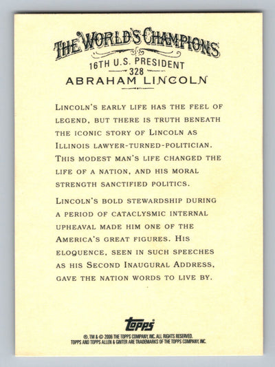 2006 Topps Allen & Ginter #328 Abraham Lincoln