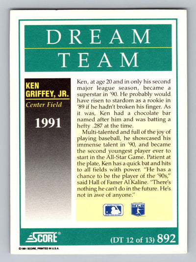 1991 Score #892 Ken Griffey, Jr.