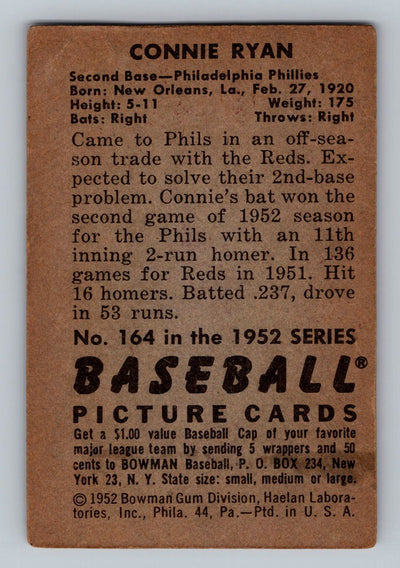 1952 Bowman #164 Connie Ryan