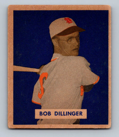 1949 Bowman #143a Bob Dillinger Script name on back