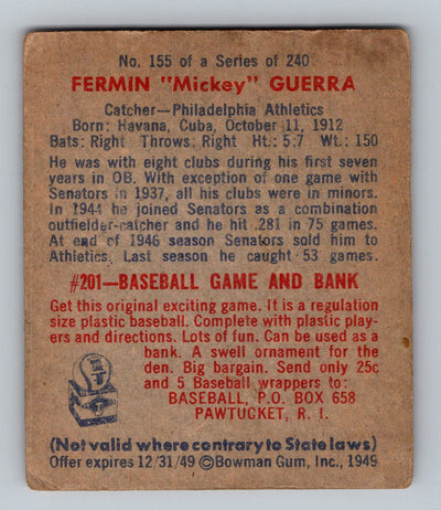 1949 Bowman #155 Fermin "Mickey" Guerra