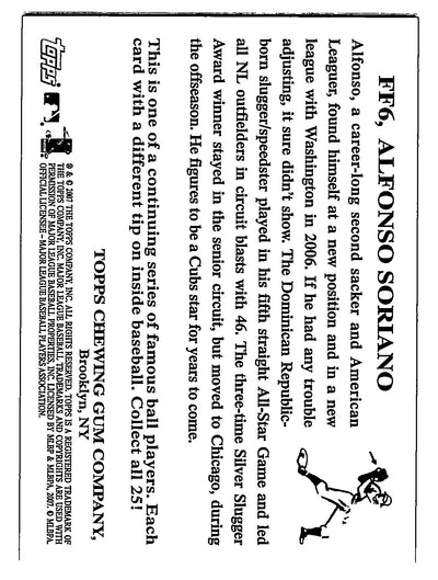 2007 Topps Flashback Fridays #FF6 Alfonso Soriano