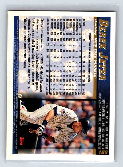 1998 Topps #160 Derek Jeter Minted in Cooperstown