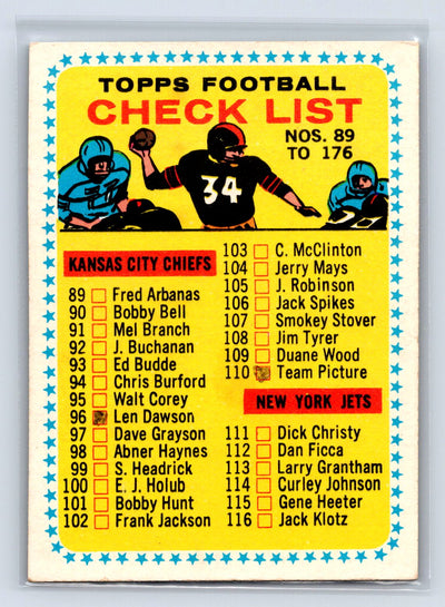 1964 Topps #176 Checklist 89-176