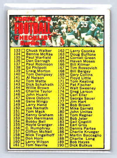 1970 Topps #132 Checklist: 133-263 -