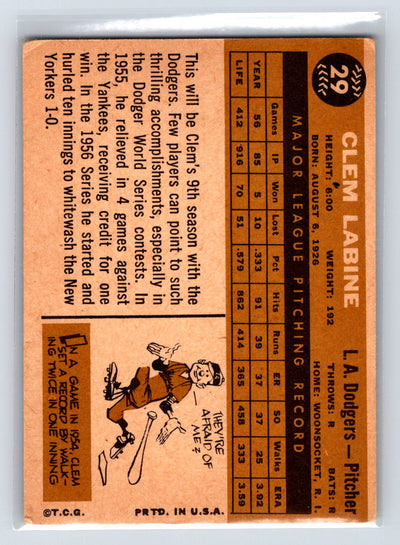 1960 Topps #29 Clem Labine