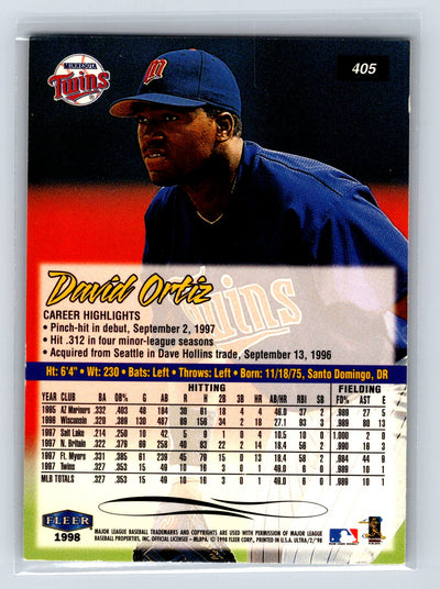 1998 Ultra #405 David Ortiz