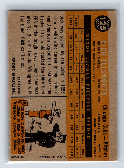 1960 Topps #125 Dick Ellsworth