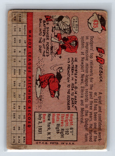 1958 Topps #435 Ed Roebuck