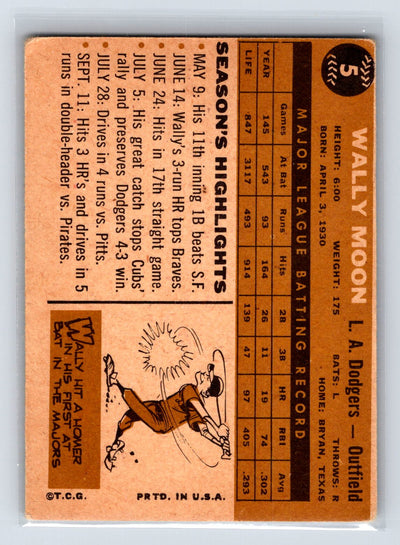 1960 Topps #5 Wally Moon