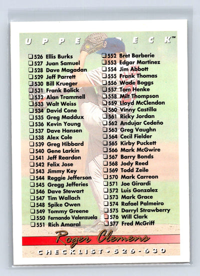 1993 Upper Deck #630 Checklist: 526-630