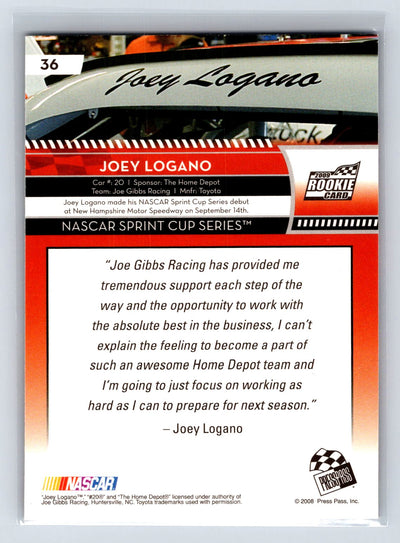 2009 Press Pass #36 Joey Logano Red