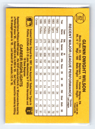 1987 Donruss #62 Glenn Wilson