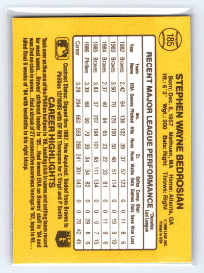 1987 Donruss #185 Steve Bedrosian