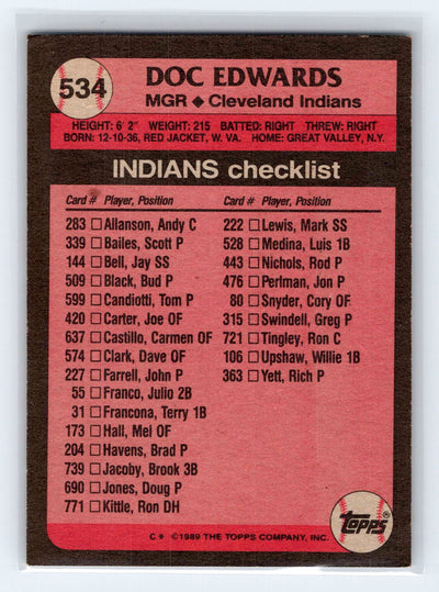 1989 Topps #534 Doc Edwards