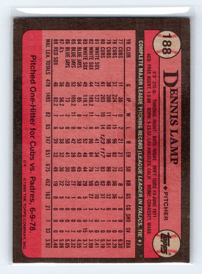 1989 Topps #188 Dennis Lamp