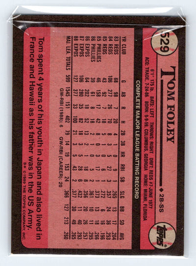 1989 Topps #529 Tom Foley