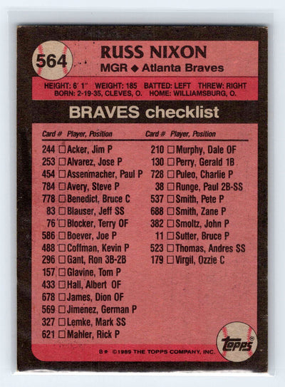 1989 Topps #564 Russ Nixon