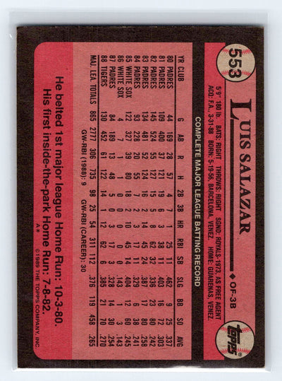 1989 Topps #553 Luis Salazar