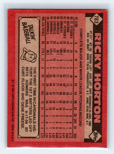 1986 Topps #783 Ricky Horton