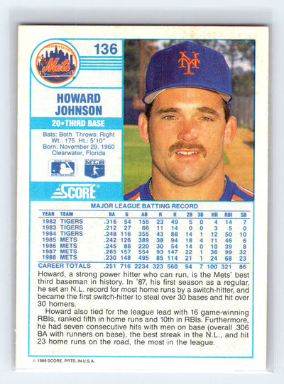 1989 Score #136 Howard Johnson