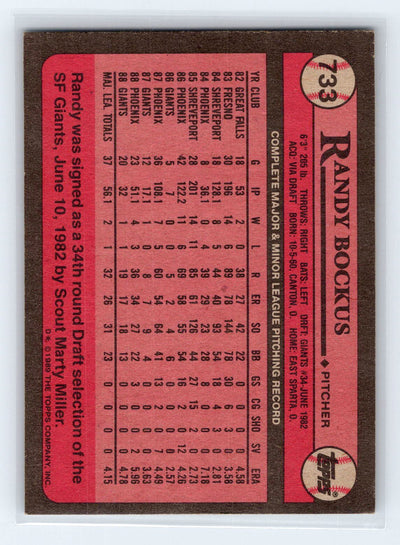 1989 Topps #733 Randy Bockus