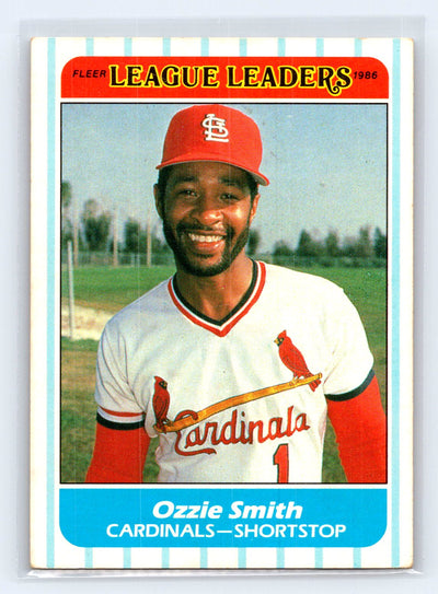 1986 Fleer League Leaders #42 Ozzie Smith