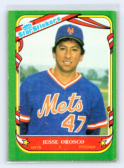 1987 Fleer Star Stickers #87 Jesse Orosco