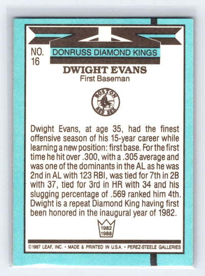 1988 Donruss #16 Dwight Evans