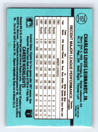 1988 Donruss #157a Charlie Leibrandt