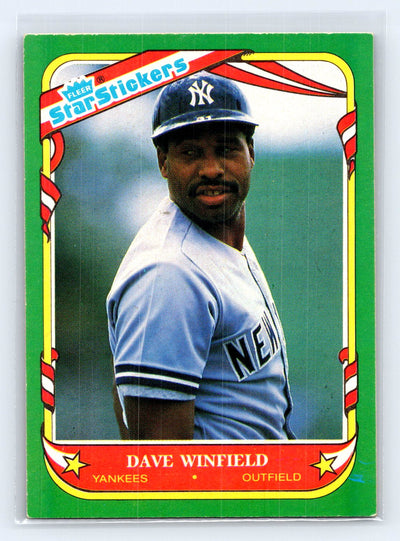 1987 Fleer Star Stickers #126 Dave Winfield