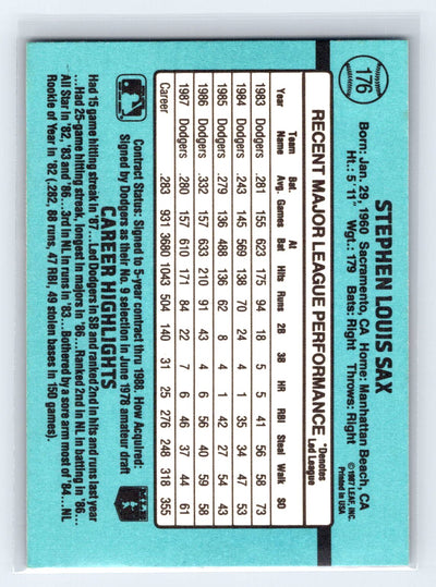 1988 Donruss #176 Steve Sax