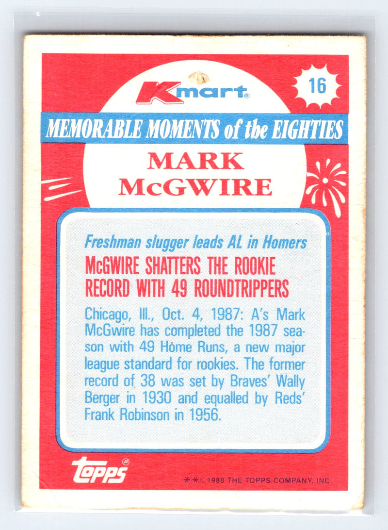 1988 Topps Kmart Memorable Moments 