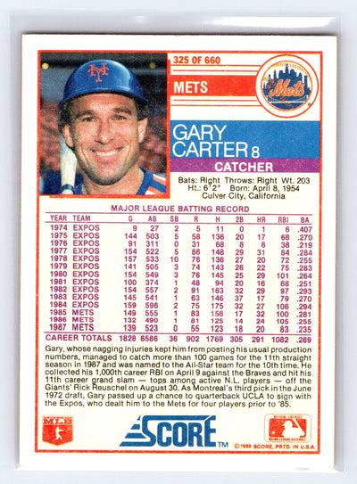 1988 Score #325 Gary Carter