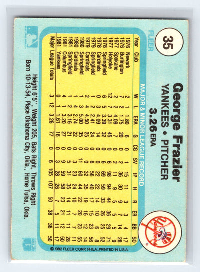 1982 Fleer #35 George Frazier