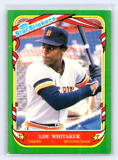 1987 Fleer Star Stickers #122 Lou Whitaker