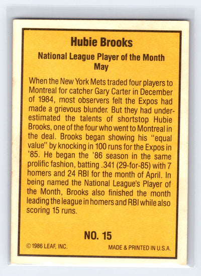 1986 Donruss Highlights #15 Hubie Brooks