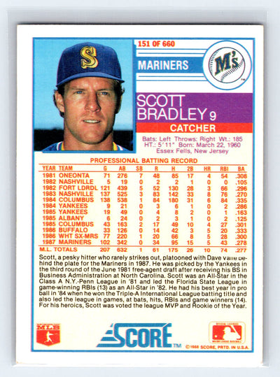 1988 Score #151 Scott Bradley