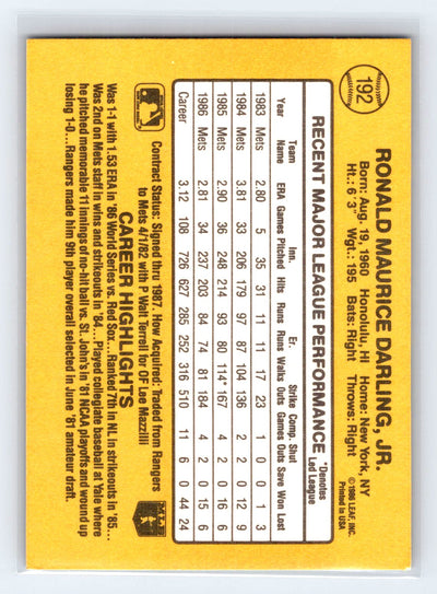 1987 Donruss #192 Ron Darling