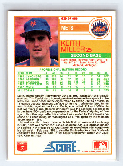 1988 Score #639 Keith Miller