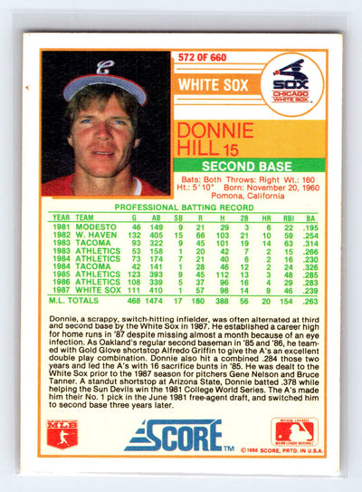 1988 Score #572 Donnie Hill