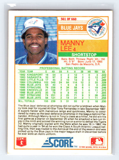 1988 Score #561 Manny Lee