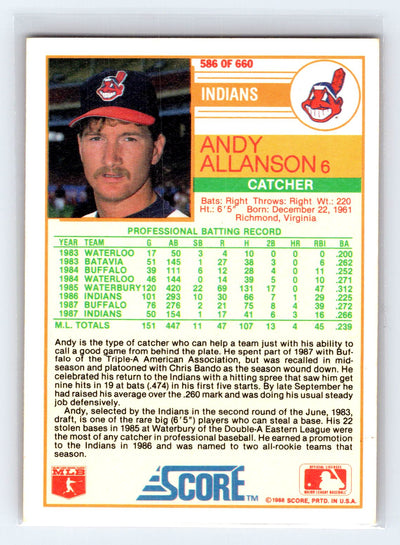 1988 Score #586 Andy Allanson