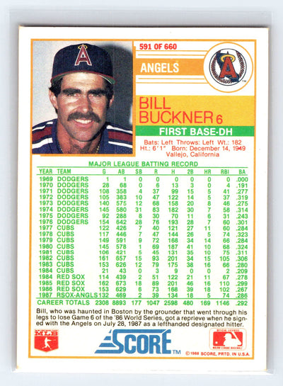 1988 Score #591 Bill Buckner