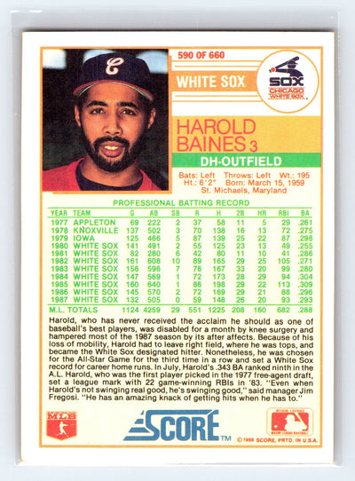 1988 Score #590 Harold Baines