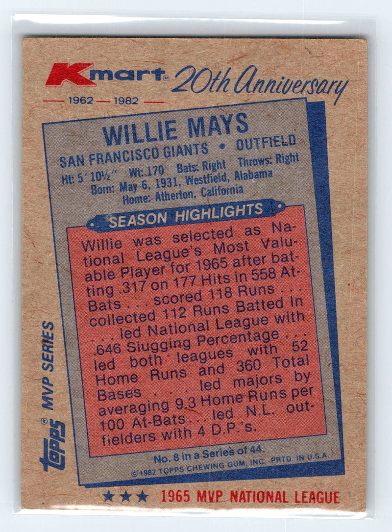 1982 Topps Kmart 20th Anniversary 