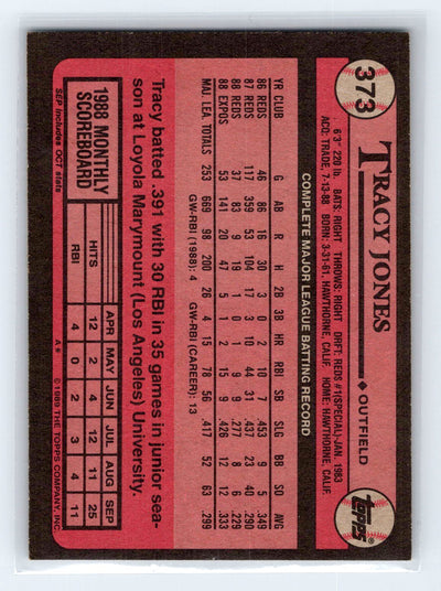 1989 Topps #373 Tracy Jones