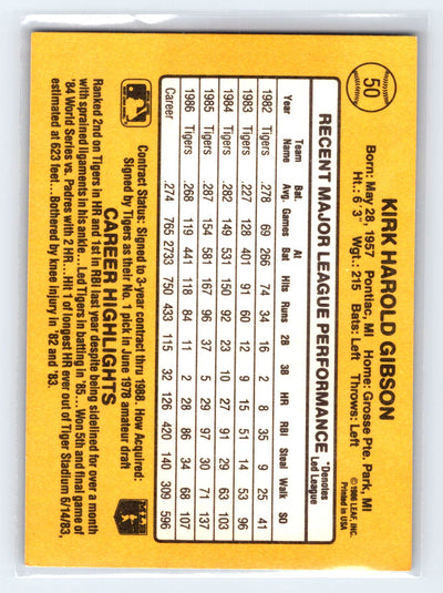 1987 Donruss #50 Kirk Gibson