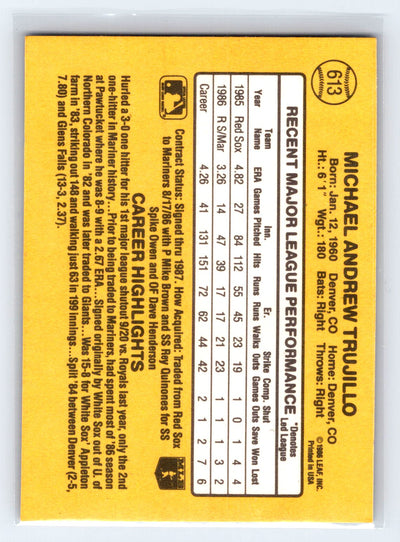 1987 Donruss #613 Mike Trujillo