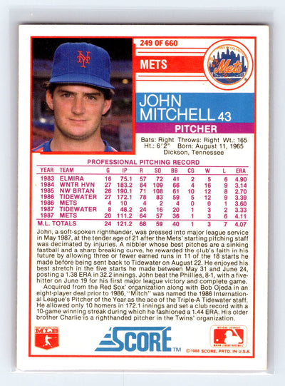 1988 Score #249 John Mitchell